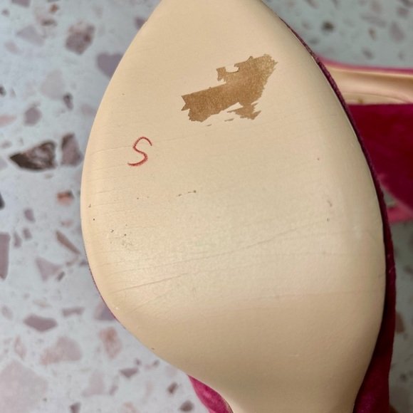 Gucci Pink Velvet Heels 474467  39  0 5 M - Picture 7 of 13